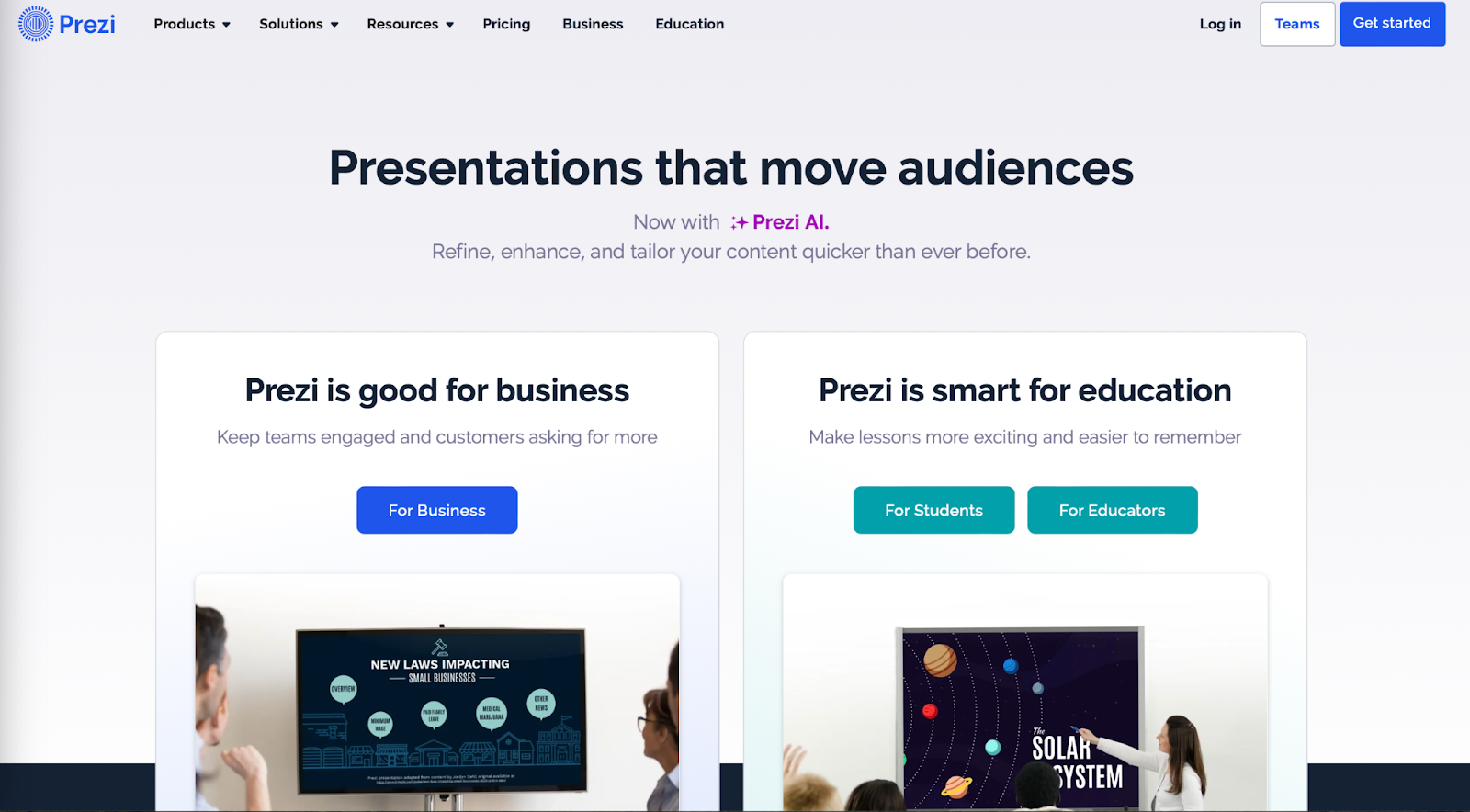 personal presentation website