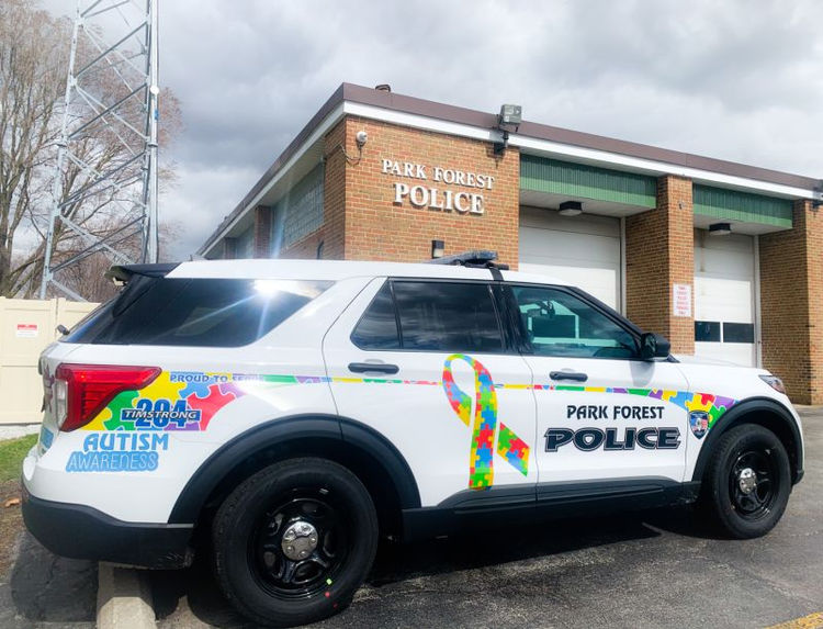 Park Forest Police Autism Awareness Vehicle