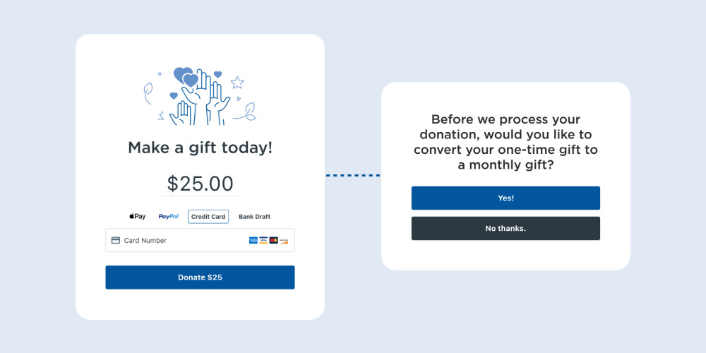 Boost online fundraising with recurring upsells