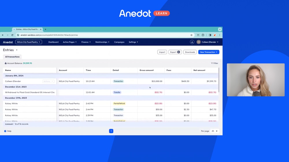 Is there a way to filter on one Action Page or a certain time frame or a certain supporter's information?
