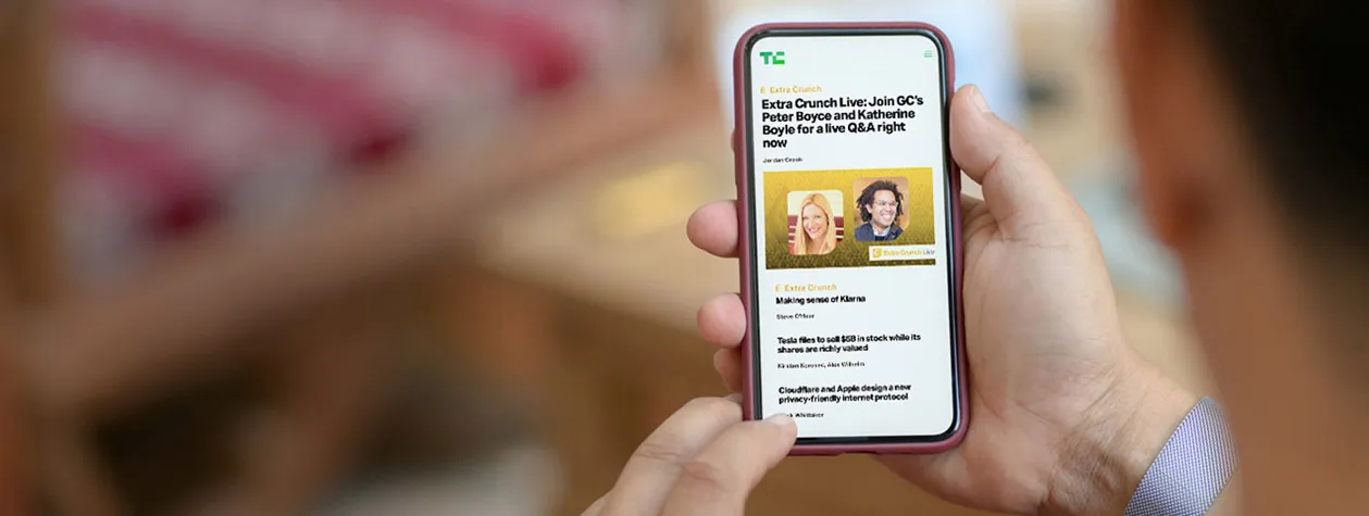 TechCrunch on mobile
