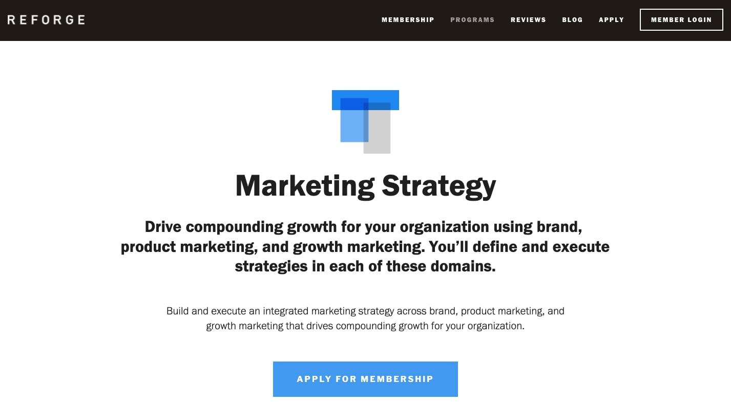 Reforge Marketing Strategy growth program