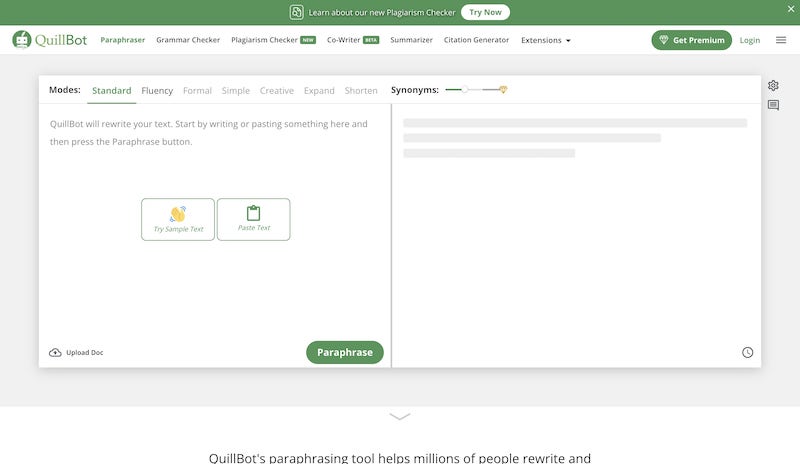 Quillbot paraphrasing tool