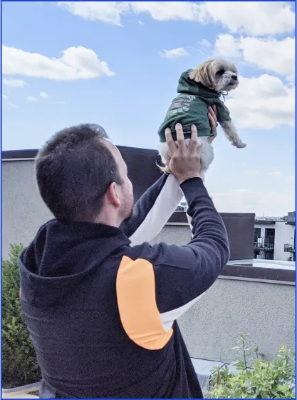 Wave employee with dog