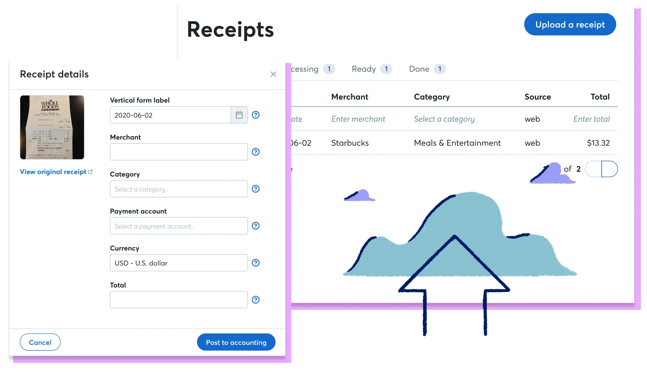 Business receipts software