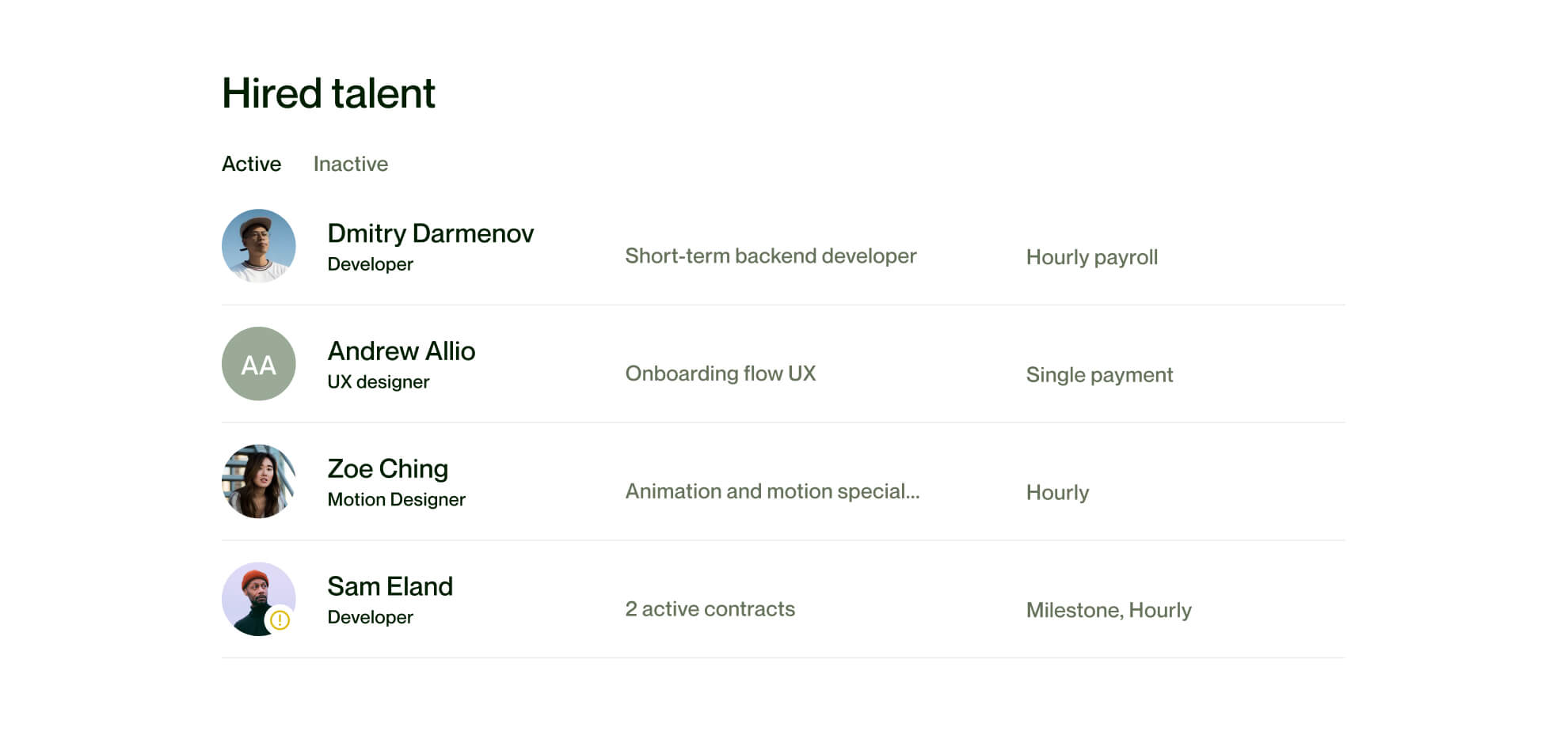 hire talent tab