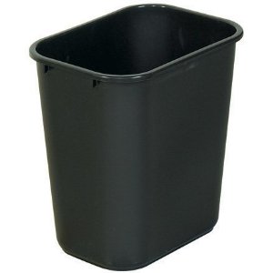 28.13 Qt Black Wastebasket