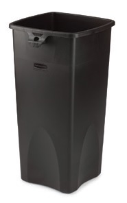 Untouchable® Black Square Waste Container - 23 Gallon