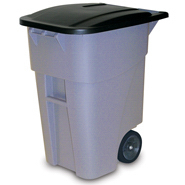 Brute® Gray Rollout Container With Lid - 50 Gallon