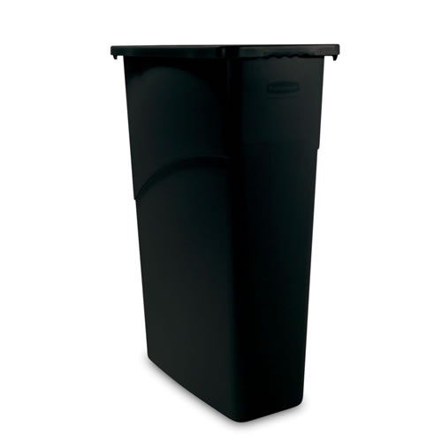 Slim Jim® Black Waste Container - 23 Gallon