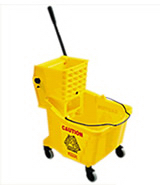 WaveBrake® 35 Quart Mop Bucket with Side Press Wringer - Yellow