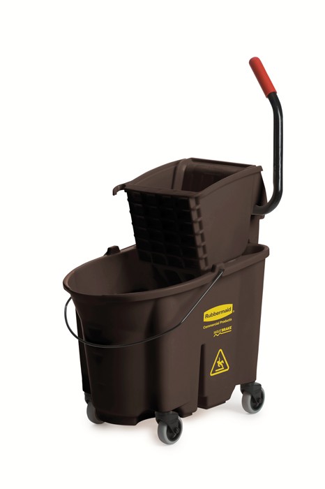 WaveBrake® 35 Quart Mop Bucket with Side Press Wringer - Brown
