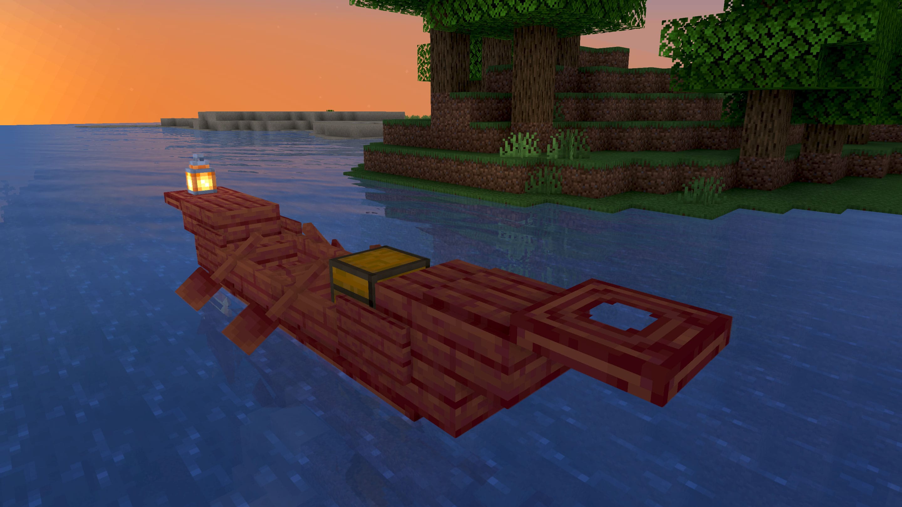 Twoperson mangrove canoe by IamPixel Minecraft Build Tutorial