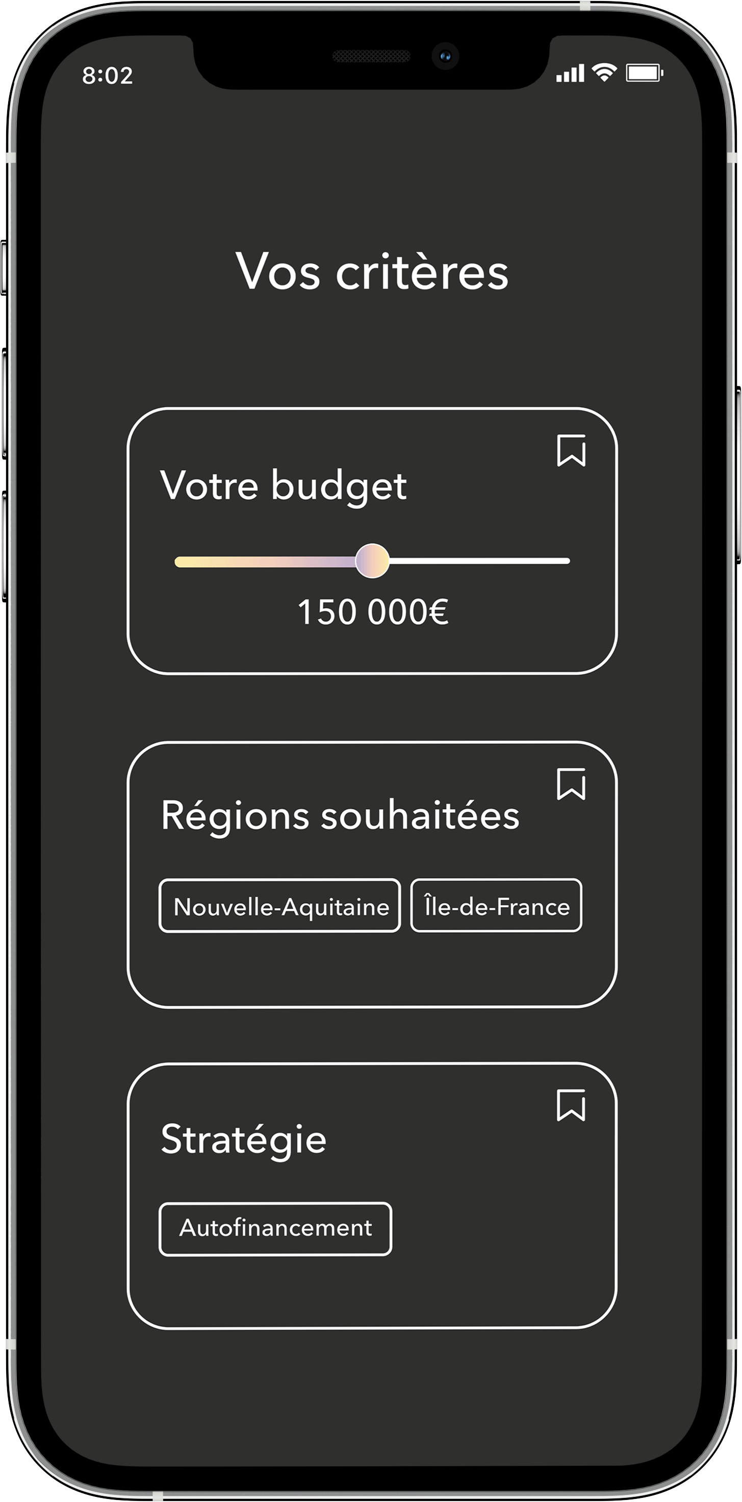 Vos critères