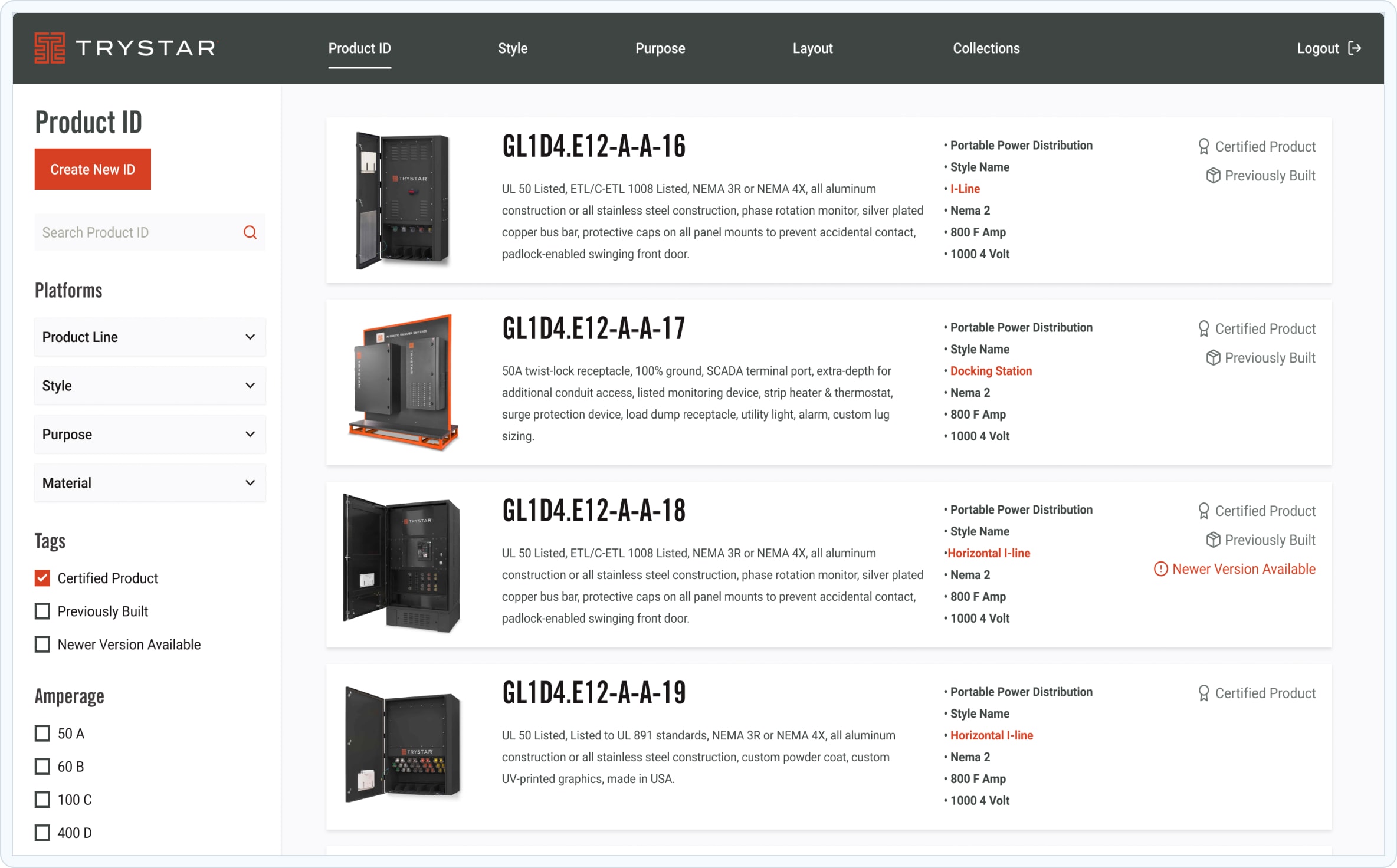Trystar prototype screens
