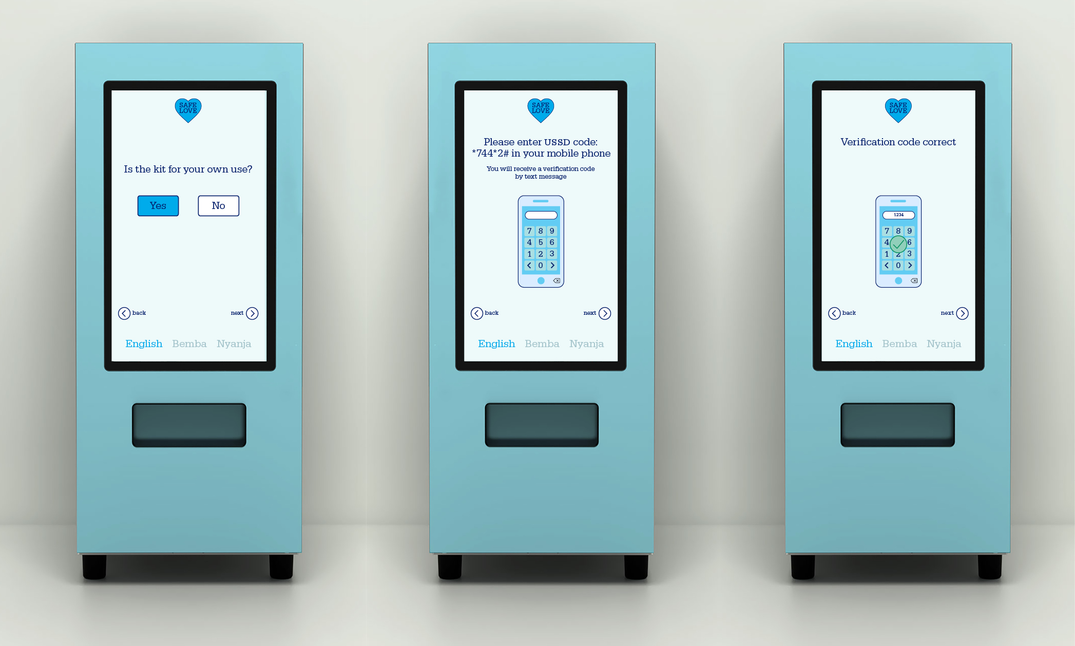 Design Science HIV self testing vending machine kit for young people