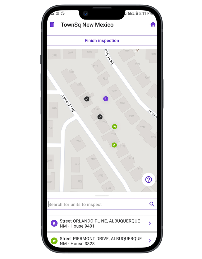 Violation Map TownSQ App Mockup