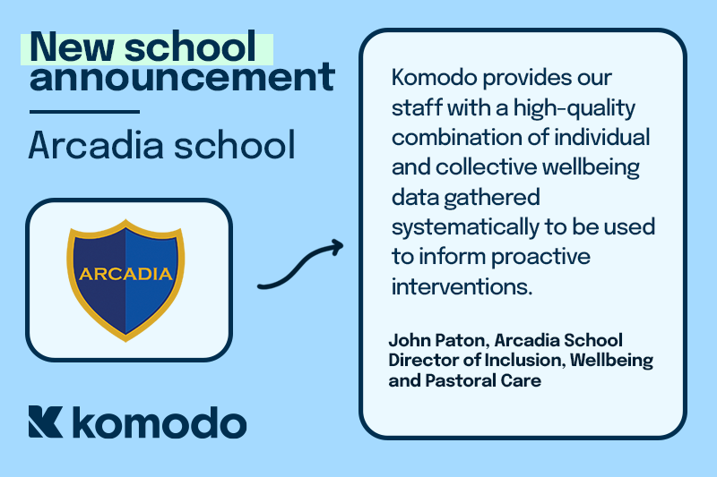 New School Announcement Arcadia School Komodo Wellbeing