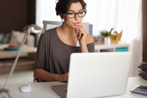 Woman using a computer