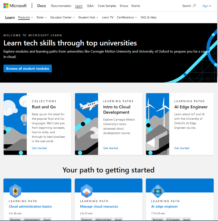 Microsoft has tuned up and retooled the Microsoft Learn website that serves as the online hub for the company's IT certification catalog. 