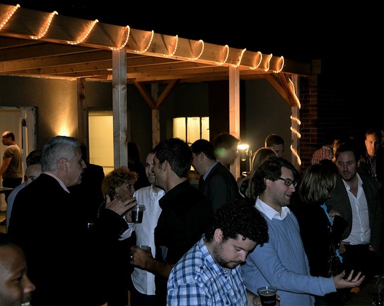 Wavers hanging out on a patio