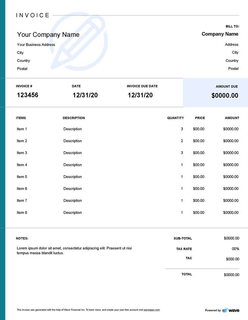 Logo Design Invoice Template Free Download