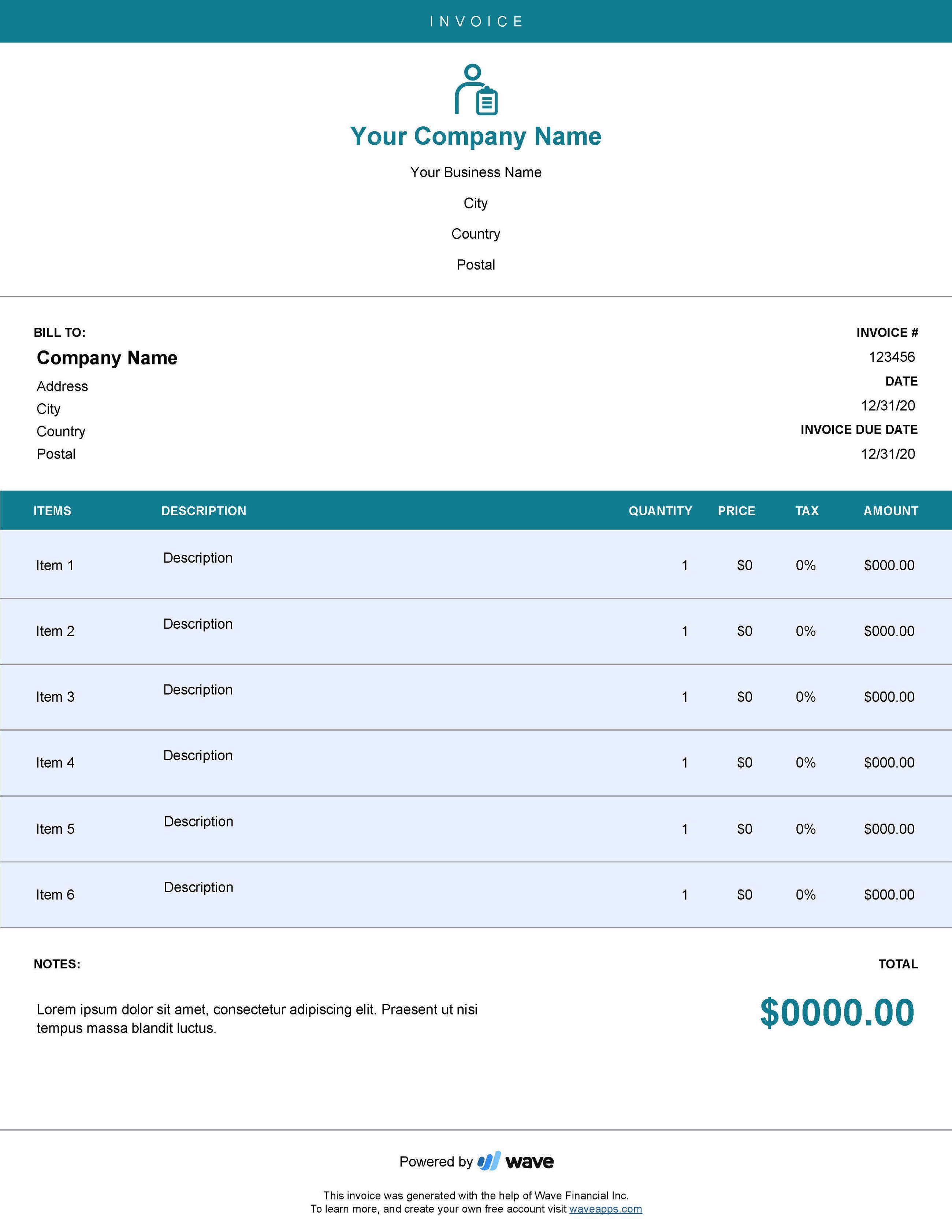Sole Trader Invoice Template - Free Download