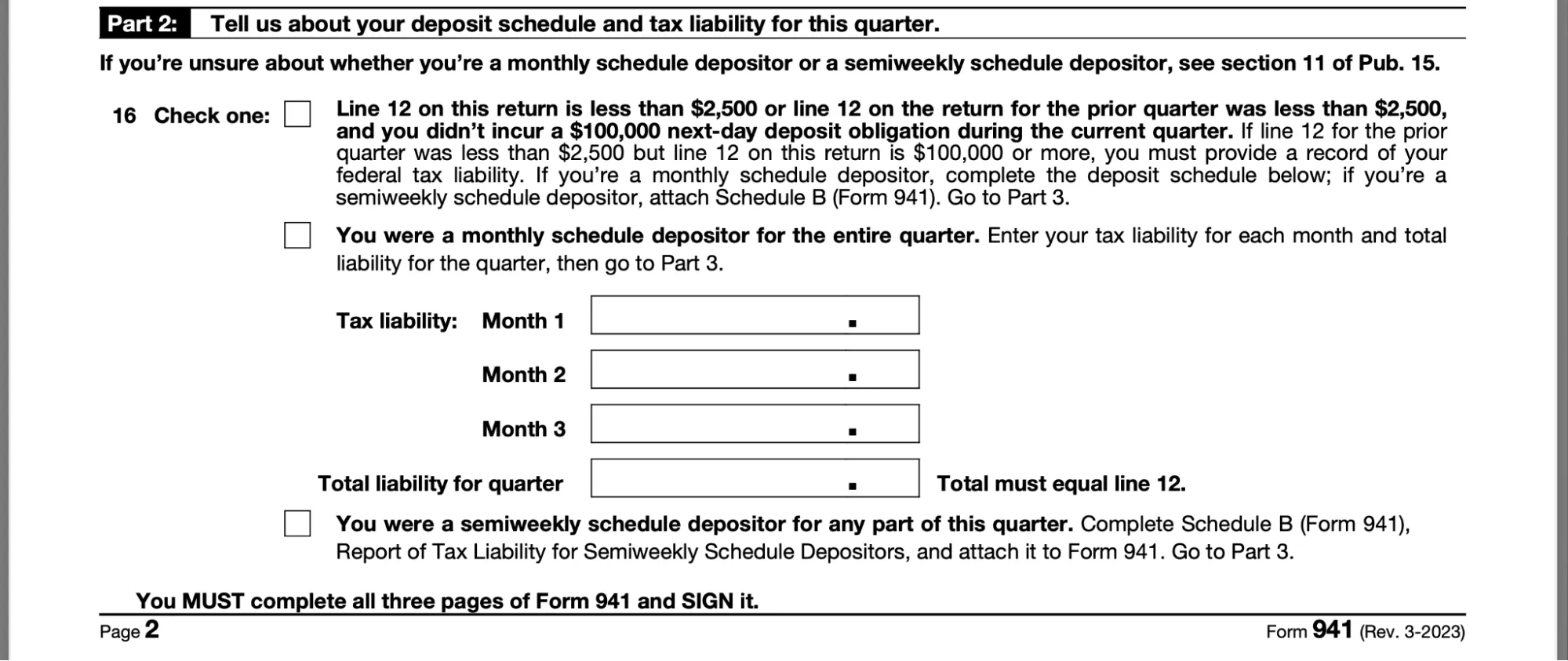 Part 2 of Form 941