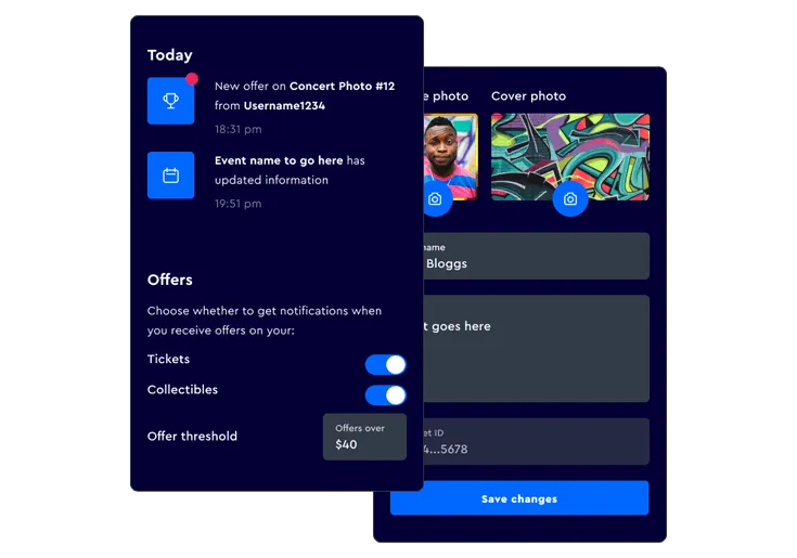 Edit profile and notifications