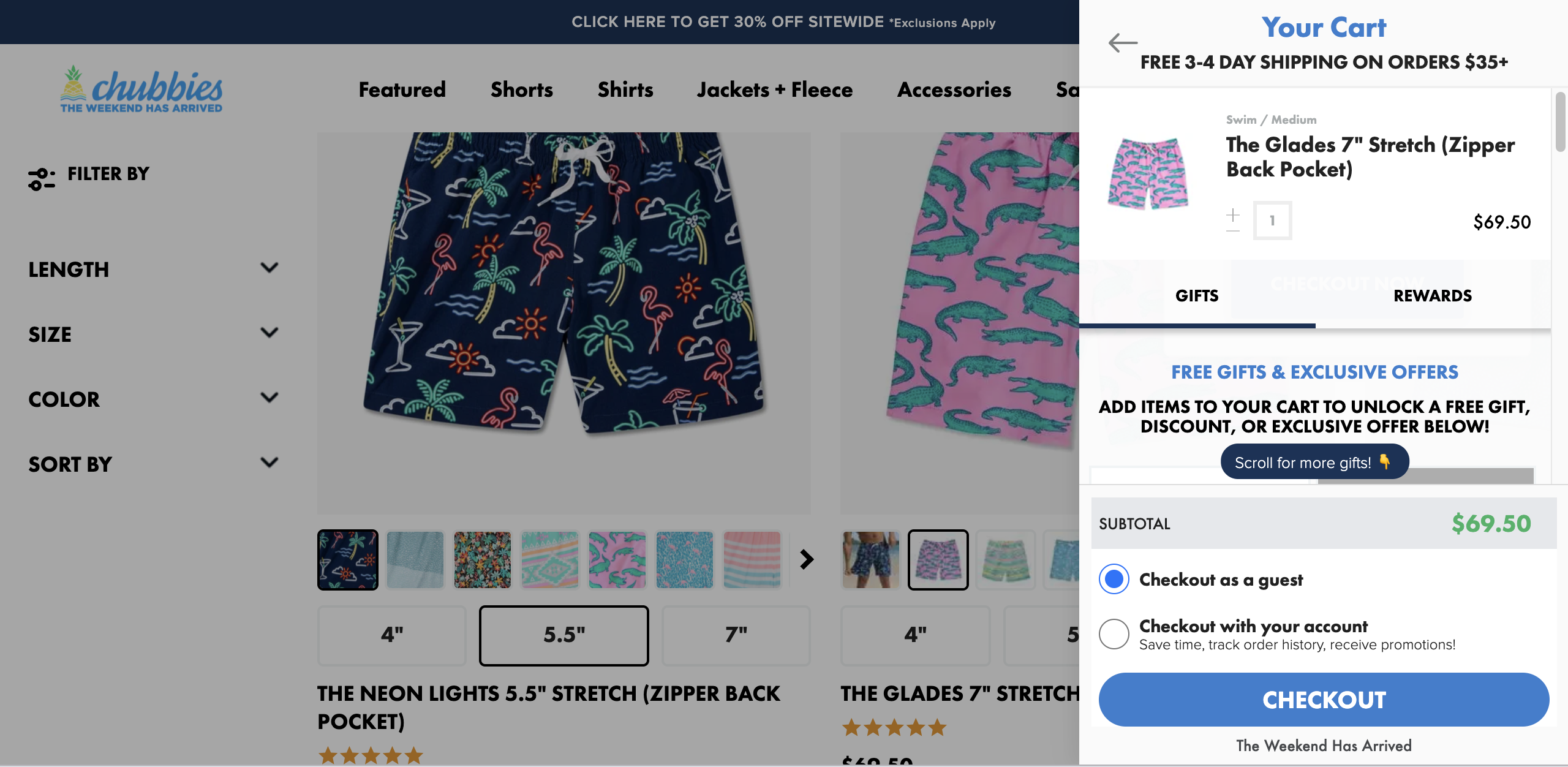 ChubbiesShorts - Desktop Cart - DTC Swipe File