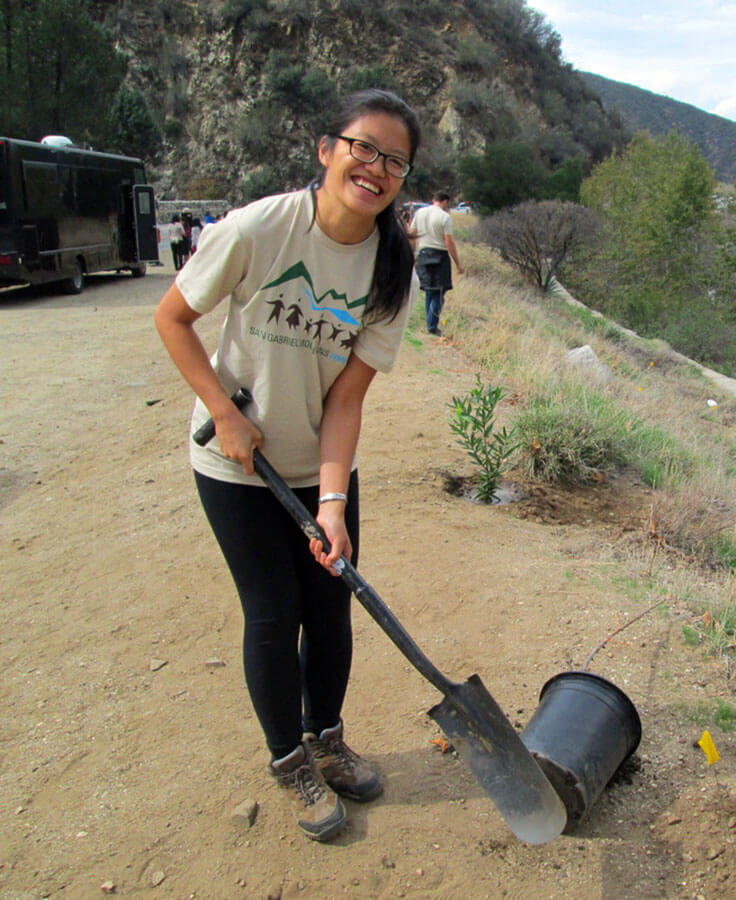 Amy Wong takes part in a Nature For All project