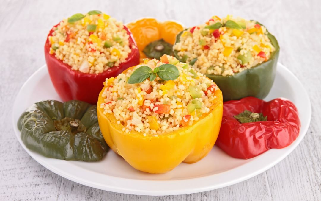 Brown Rice Couscous Stuffed Peppers The Whole Journey Recipes
