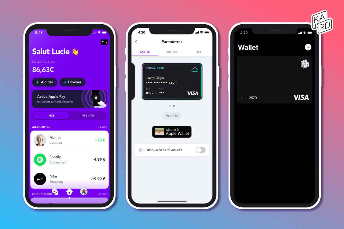Accéder à sa carte virtuelle et au paiement mobile - Kard