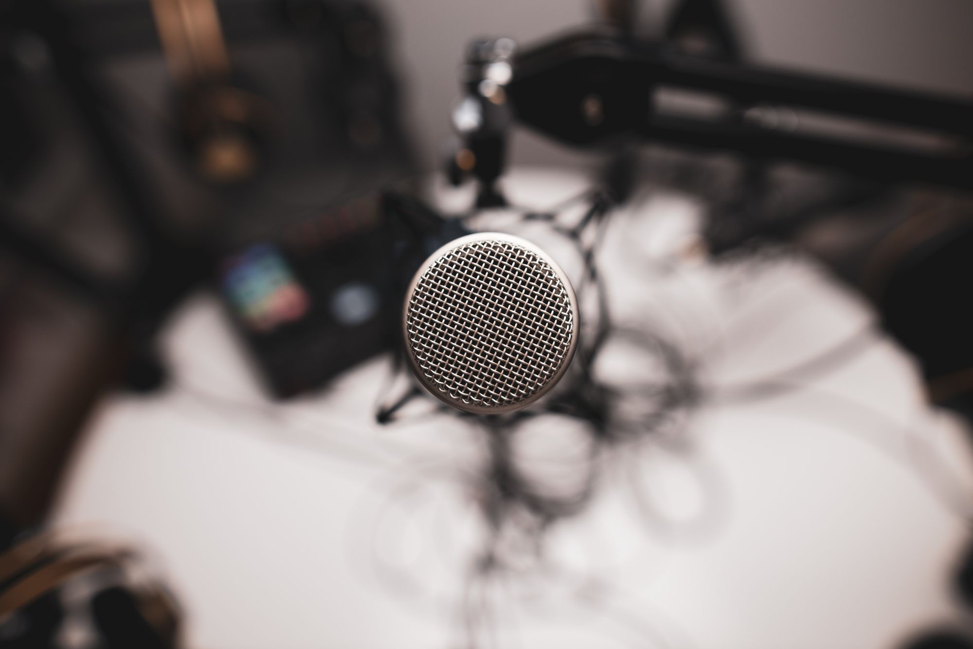 A close up photo of a microphone.