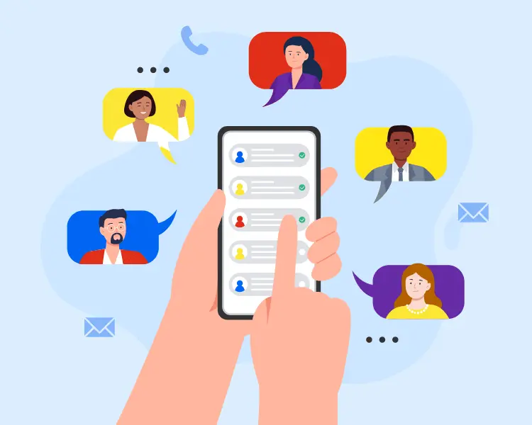 a person searching for contacts via the best b2b contact database