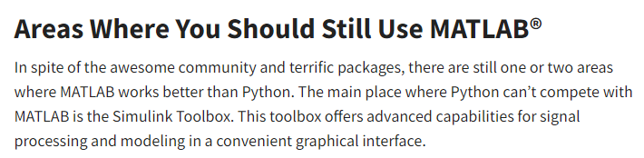 Matlab vs Python for Systems Design and Engineering