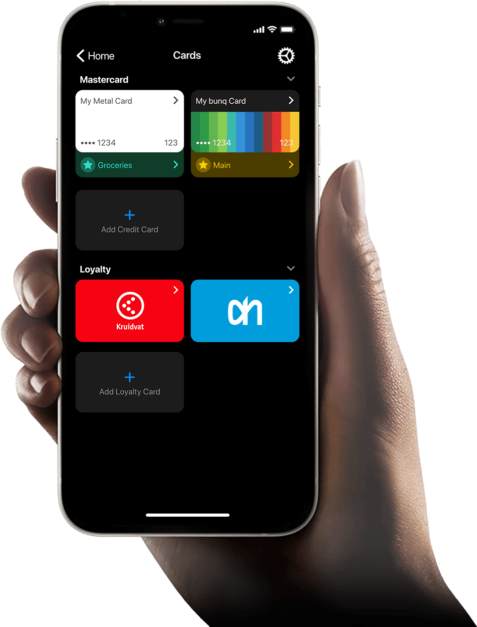 Loyalty Cards screen