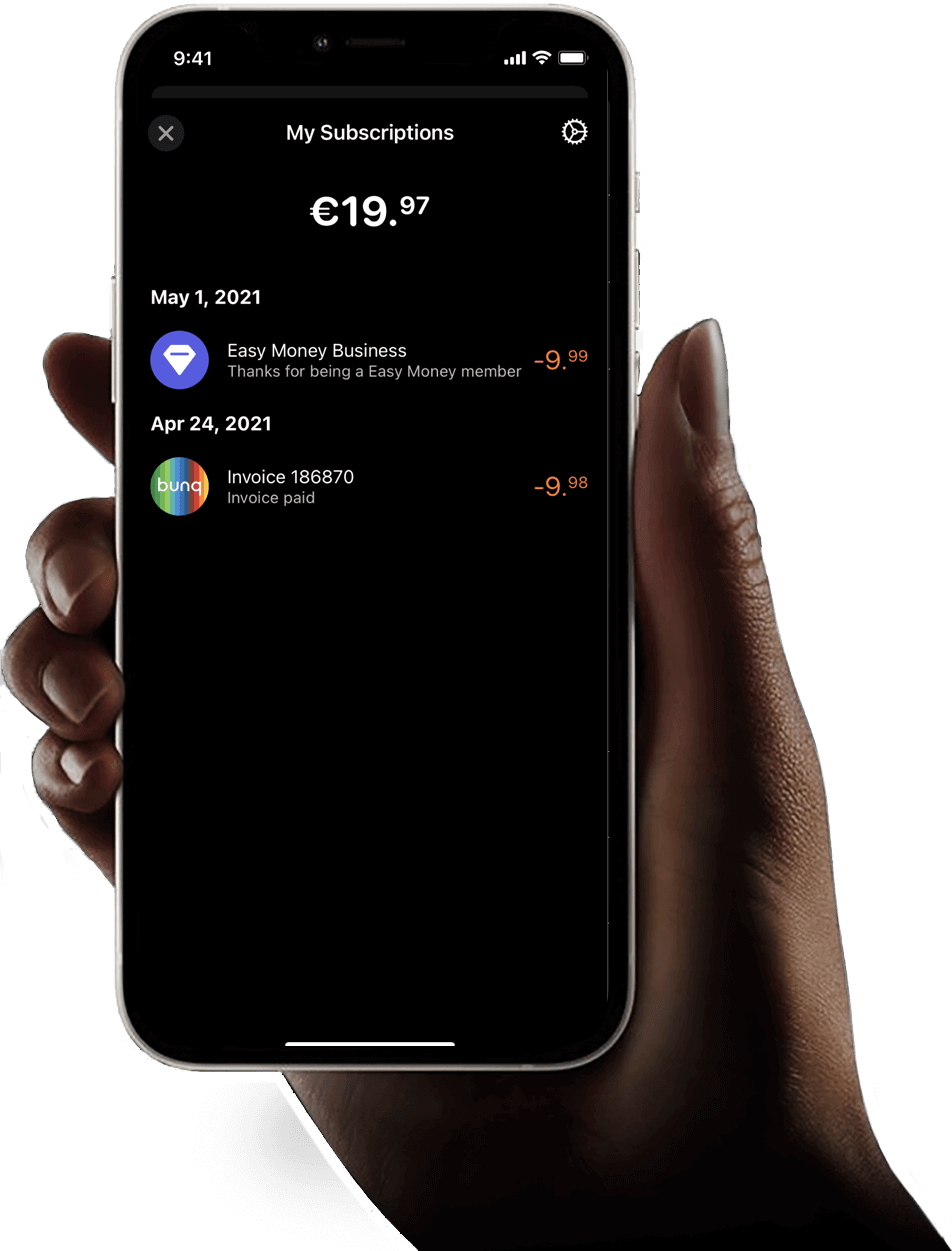 Subscriptions screen