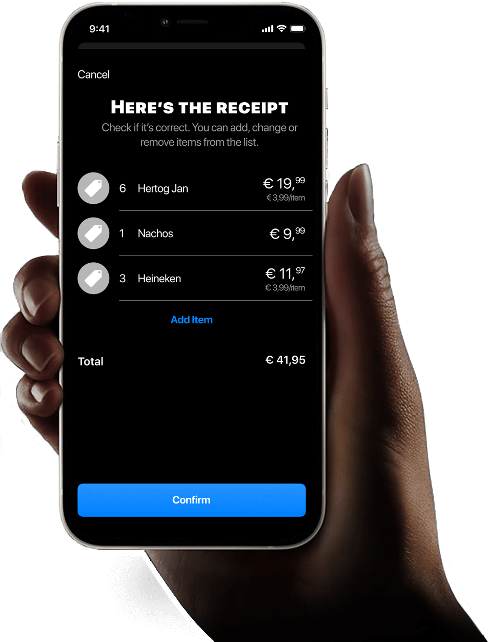 Receipt Splitter screen