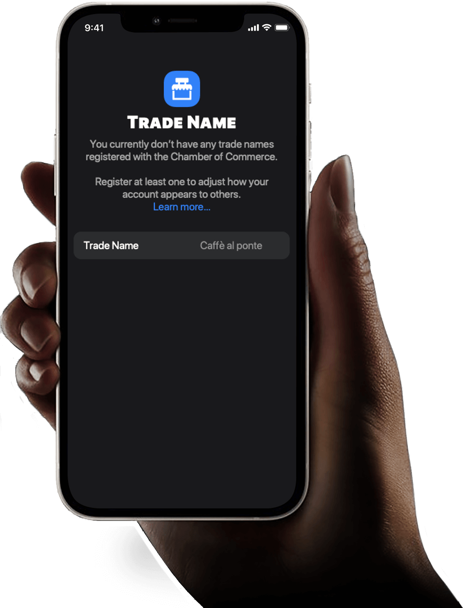 Multiple Tradenames screen