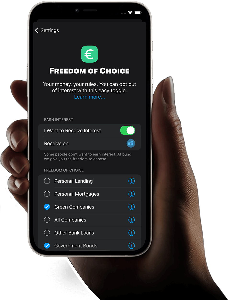 Freedom of Choice screen