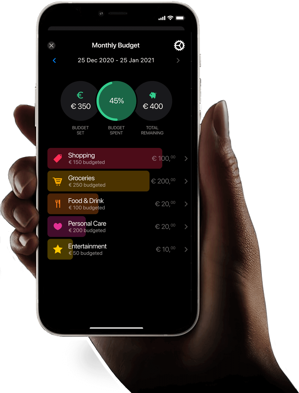 Budgets screen
