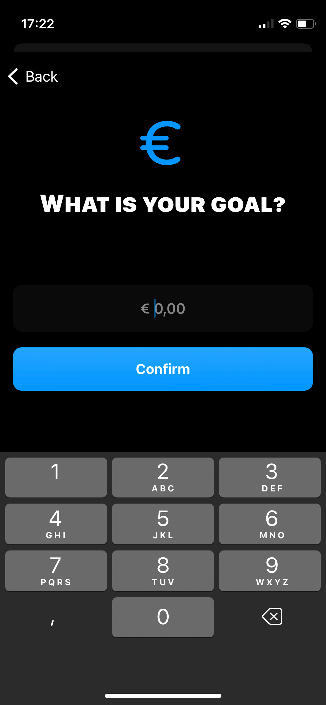 Screenshot of app screen