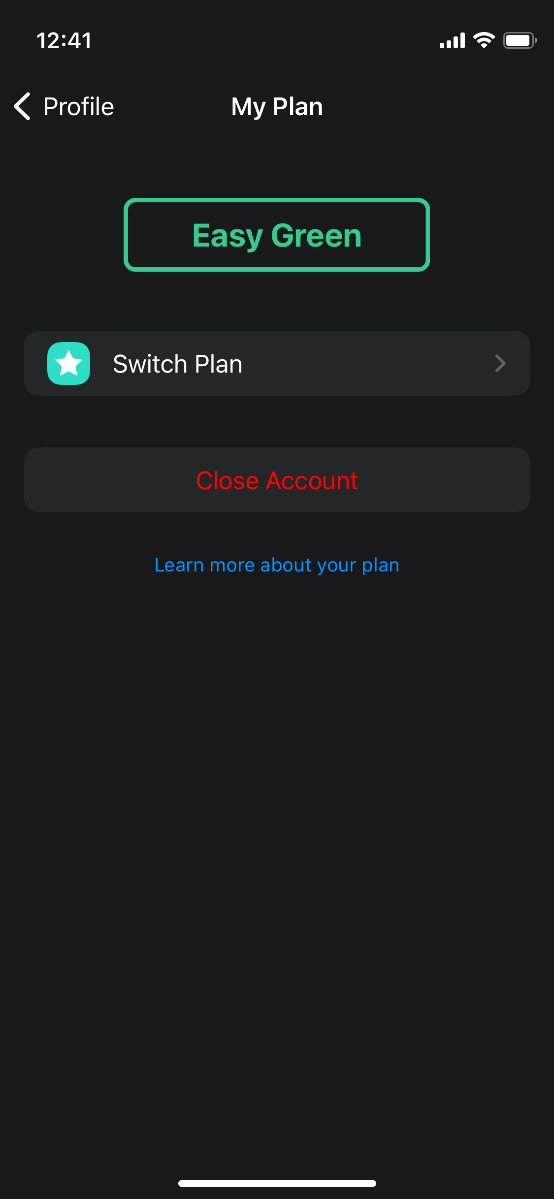Screenshot of app screen