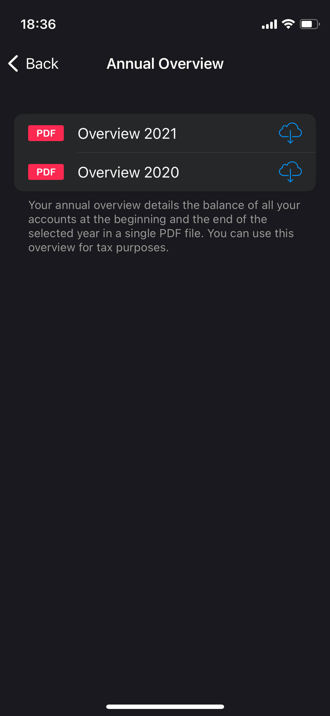 Screenshot of app screen