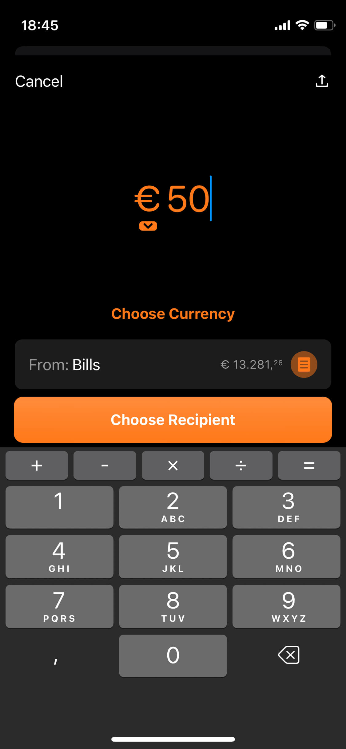 Screenshot of app screen