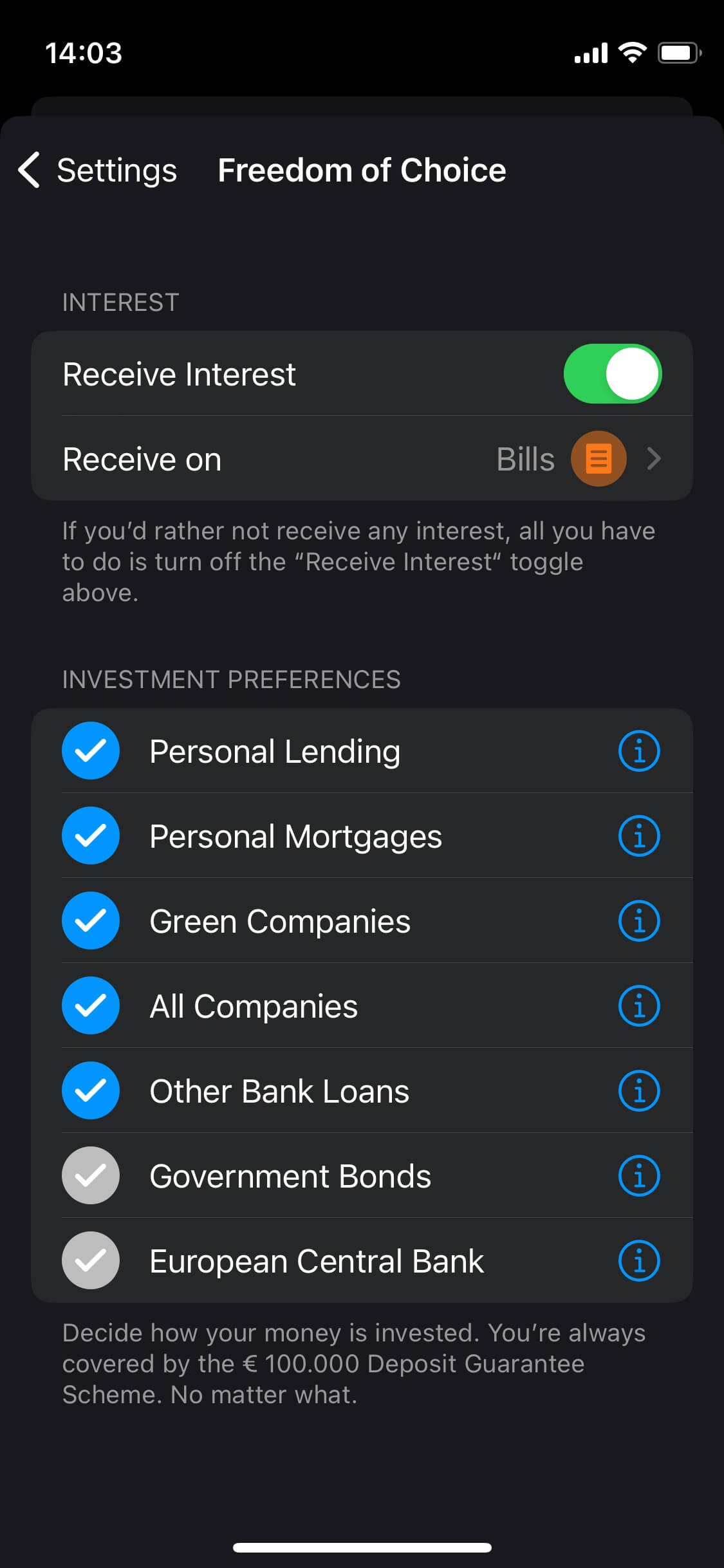 Screenshot of app screen