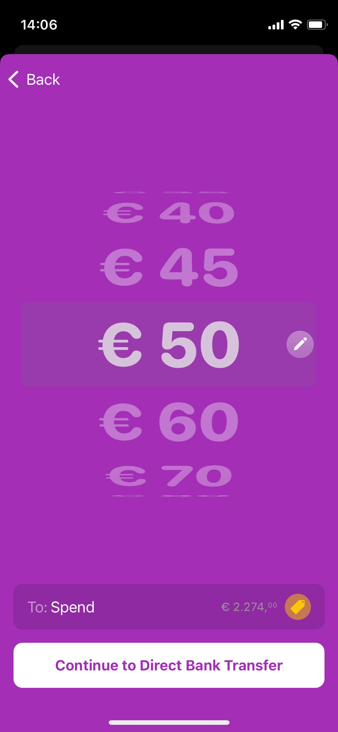 Screenshot of app screen
