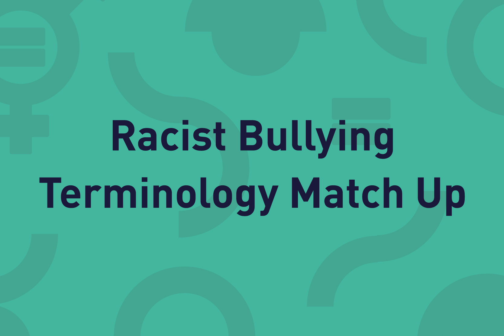 Racist Bullying Terminology Match Up