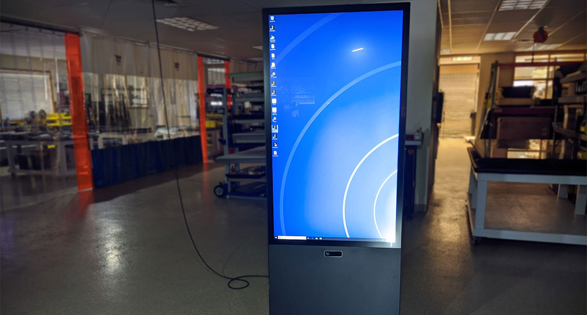 Ideum Vertical Portrait Kiosk Now with Azure Kinect
